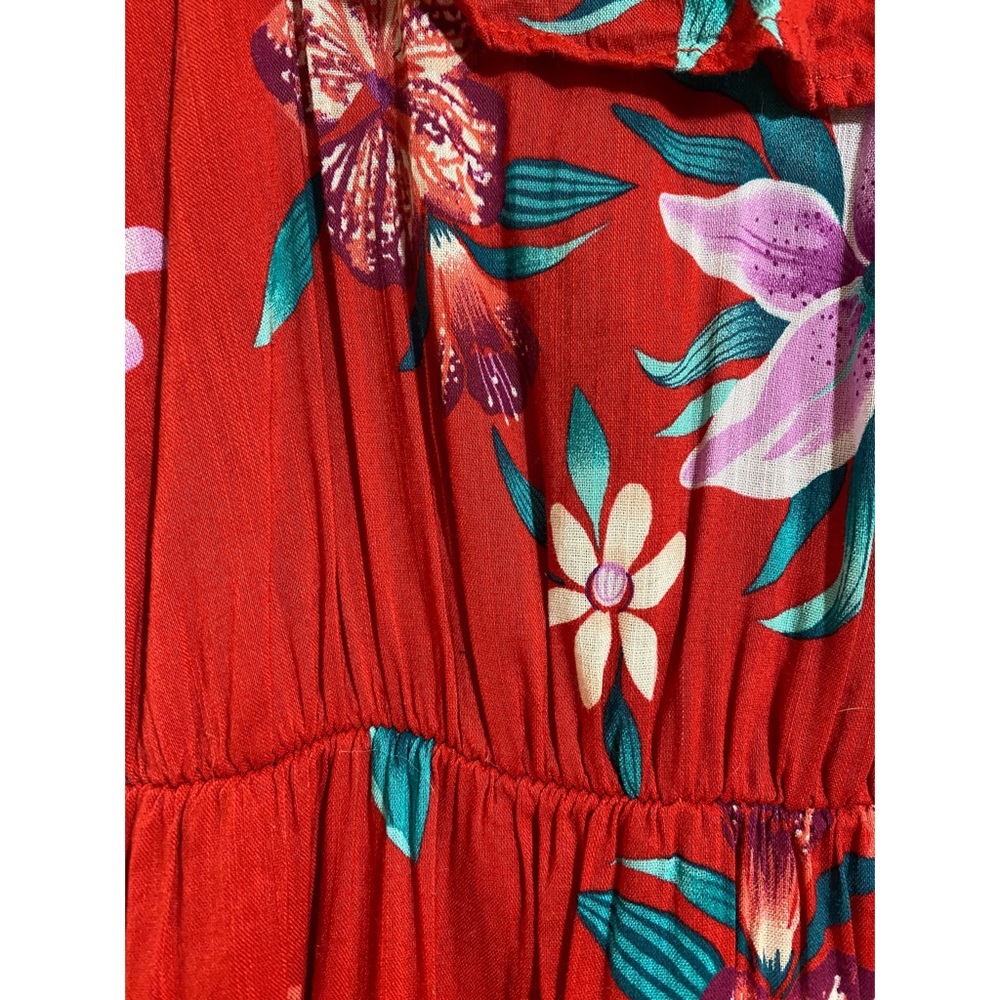 Red Floral Ruffle Dress - Picture 3 of 3
